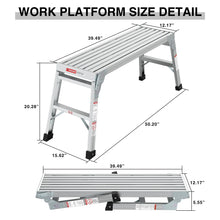 Load image into Gallery viewer, Work Platform Aluminum Portable Bench Folding Ladder ANSI Capacity 225 LBS 40"