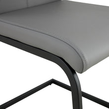 Load image into Gallery viewer, Dining chairs set of 2, Grey PU Chair modern kitchen chair with metal leg