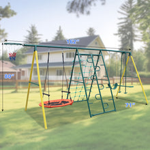Load image into Gallery viewer, Indoor/Outdoor Metal Swing Set with Safety Belt for Backyard
