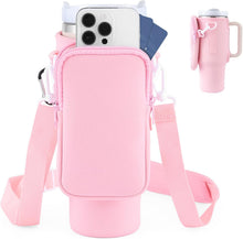 Load image into Gallery viewer, Slok Water Bottle Carrier Bag, Compatible With 40oz Tumbler With Handle, Modern Water Bottle Holder With Simple Adjustable Strap For Outdoor Walking Hiking Travelling Sports-Blue Purple