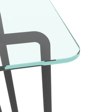 Load image into Gallery viewer, Console Table single layer tempered glass rectangular porch table black leg double tempered glass tea table,Transparent