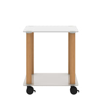 Load image into Gallery viewer, 1-Piece White+Oak Side Table , 2-Tier Space End Table ,Modern Night Stand, Sofa table, Side Table with Storage Shelve