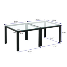 Load image into Gallery viewer, Coffee Table Set of 2, Square Modern Table with Tempered Glass Finish for Living Room,Transparent