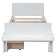 Load image into Gallery viewer, Twin Bed with Footboard Bench,2 drawers,White