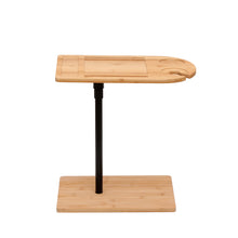 Load image into Gallery viewer, Couch Tray Table Bamboo Height Adjustable Side Table for Sofa C-shaped Oval End Tables with Slots for Bed & Chairs in Living Room & Bedroom (Oval + Rectangle)