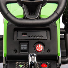 Load image into Gallery viewer, Ride on Tractor with Trailer,12V Battery Powered Electric Tractor Toy w/Remote Control,electric car for kids,Three speed adjustable,Power display, USB,MP3 ,Bluetooth,LED light,Two-point safety belt
