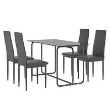 Load image into Gallery viewer, 1-piece Rectangle Dining Table with Metal Frame, Tempered Glass Dining Table for Kitchen Room, Black