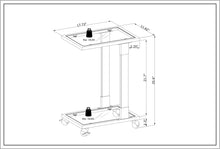 Load image into Gallery viewer, Golden Side Table, Acrylic Sofa Table, Glass Top C Shape Square Table with Metal Base for Living Room, Bedroom, Balcony Home and Office