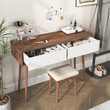 Load image into Gallery viewer, Entryway Table with 2 Carved Panel Drawers, Console Table with Storage Space and Wood Legs,Sofa Table Behind Couch for Hallway, Living Room, Natural Color