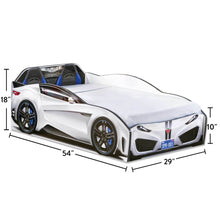 Load image into Gallery viewer, Speedy Toddler Race Car Bed, White