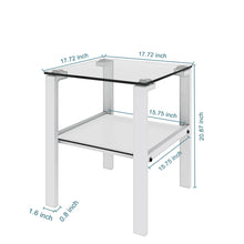Load image into Gallery viewer, Glass two layer tea table, small round table, bedroom corner table, living room white side table(White)