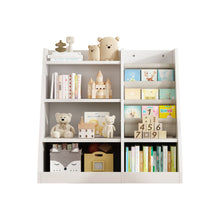 Load image into Gallery viewer, White Wooden Toy Storage Organizer Cabinet Kids Bookshelf Children Bookcase Toddler Baby Sling Book Rack Adjustable Shelf for Playroom Bedroom Nursery Hallway School Kindergarten Living Room