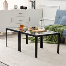 Load image into Gallery viewer, Coffee Table Set of 2, Square Modern Table with Tempered Glass Finish for Living Room,Transparent