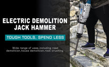 Load image into Gallery viewer, 1700W 1850 BPM Electric Demolition Jack Hammer 1-1/8 Inch SDS-Hex Heavy Duty Concrete Pavement Breaker Drills Kit