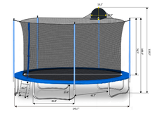Load image into Gallery viewer, 12FT Trampoline for Adults & Kids with Basketball Hoop, Outdoor Trampolines w/Ladder and Safety Enclosure Net for Kids and adults