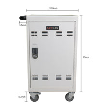 Load image into Gallery viewer, Mobile Charging Cart and Cabinet for Tablets Laptops 30-Device With Combination Lock(White)