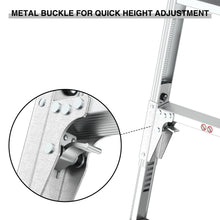 Load image into Gallery viewer, Aluminum Work Platform Large Size Step Stool Folding Portable Work Bench 40" Width Telescopic Feet 22" -27.5" Height Adjustable