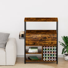 Load image into Gallery viewer, Craft Organization and Storage Cabinet Compatible with Cricut Machines, Crafting Cabinet with Drawer & 25 Vinyl Roll Holder, Craft Table Desk Workstation for Craft Room Home.Rustic Brown.