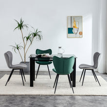 Load image into Gallery viewer, Dining chairs set of 2, Dark Green velvet Chair modern kitchen chair with metal leg