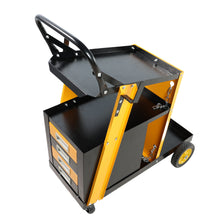 Load image into Gallery viewer, Multi-function welder trolley, MIG TIG ARC plasma cutter storage tank with 2 safety chains, portable 4-drawer chest, weight 280 LBS