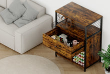 Load image into Gallery viewer, Craft Organization and Storage Cabinet Compatible with Cricut Machines, Crafting Cabinet with Drawer & 25 Vinyl Roll Holder, Craft Table Desk Workstation for Craft Room Home.Rustic Brown.