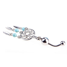 Load image into Gallery viewer, Dream Catcher Rhinestone Net Dangle Belly Navel Ring Bar Barbell Body Piercing
