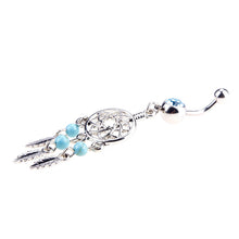 Load image into Gallery viewer, Dream Catcher Rhinestone Net Dangle Belly Navel Ring Bar Barbell Body Piercing