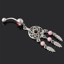 Load image into Gallery viewer, Dream Catcher Rhinestone Net Dangle Belly Navel Ring Bar Barbell Body Piercing
