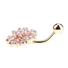 Load image into Gallery viewer, Belly Button Rings Rhinestone Snow Flower Navel Dance Body Piercing Women