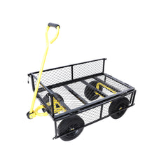 Load image into Gallery viewer, (Black +Yellow solid wheels wagon cart)Solid wheels Tools cart Wagon Cart Garden cart trucks make it easier to transport firewood