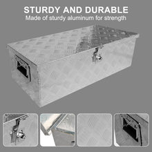 Load image into Gallery viewer, 30 Inch Tool Box Underbody Flatbox Truck Car Outdoor Trailer Pickup,RV Storage Organizer, Tools Chest Box w/Side Handle & Lock Keys,Silver Aluminum 5 Bar Tread ToolBox(30.1"x12.8"x9.7")