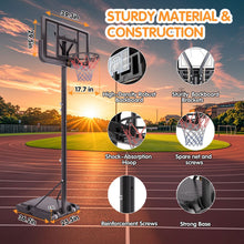 Load image into Gallery viewer, Basketball Hoop Basketball System 4.76-10ft Height Adjustable with 4 Basketball, Net Pocket, Inflator Set