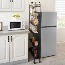 Load image into Gallery viewer, 6-Tier Rolling Cart Gap Kitchen Slim Slide Out Storage Tower Rack with Wheels,6 Baskets,Kitchen,Bathroom Laundry Narrow Piaces Utility cart