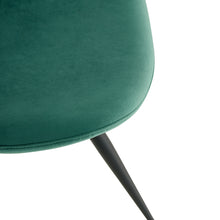 Load image into Gallery viewer, Dining chairs set of 2, Dark Green velvet Chair modern kitchen chair with metal leg