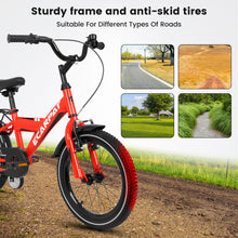 Load image into Gallery viewer, A16115 Kids Bike 16 inch for Boys & Girls with Training Wheels, Freestyle Kids' Bicycle with fender and carrier.