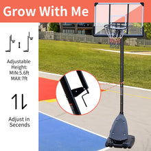 Load image into Gallery viewer, Height Adjustable 7.5 to 10ft Basketball Hoop 44 Inch Backboard Portable Basketball Goal System with Stable Base and Wheels, use for Outdoor
