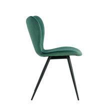 Load image into Gallery viewer, Dining chairs set of 2, Dark Green velvet Chair modern kitchen chair with metal leg