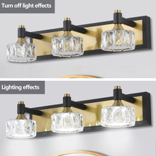 Load image into Gallery viewer, LED 3-Light Modern Crystal Bathroom Vanity Light Over Mirror Bath Wall Lighting Fixtures