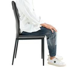 Load image into Gallery viewer, Dining chairs set of 4, Grey modern kitchen chair with metal leg