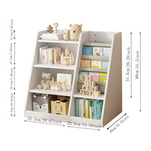 Load image into Gallery viewer, White Wooden Toy Storage Organizer Cabinet Kids Bookshelf Children Bookcase Toddler Baby Sling Book Rack Adjustable Shelf for Playroom Bedroom Nursery Hallway School Kindergarten Living Room