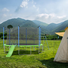 Load image into Gallery viewer, 12FT Trampoline with Slide and Swings, ASTM Approved Large Recreational Trampoline with Basketball Hoop and Ladder,Outdoor Backyard Trampoline with Net, Capacity for Kids and Adults