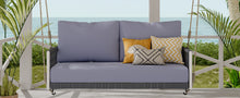 Load image into Gallery viewer, TREXM 1-Piece Woven Rope Outdoor Swing Sofa with Soft Cushions Seating 2 for Patio, Courtyard and Balcony (Light Grey)