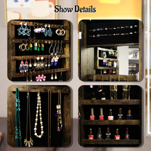 Load image into Gallery viewer, Fashion Simple Jewelry Storage Mirror Cabinet With LED Lights Can Be Hung On The Door Or Wall