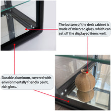 Load image into Gallery viewer, Tempered Glass Counter Top Display Showcase with Sliding Glass Door and Lock,Standard Aluminum Framing with Sliding Glass Door and Lock-display cabinet