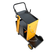 Load image into Gallery viewer, Multi-function welder trolley, MIG TIG ARC plasma cutter storage tank with 2 safety chains, portable 4-drawer chest, weight 280 LBS