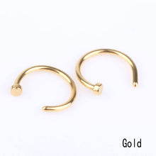Load image into Gallery viewer, Fashion Stainless Steel Nose Open Hoop Ring Earring Body Piercing Studs Jewelry
