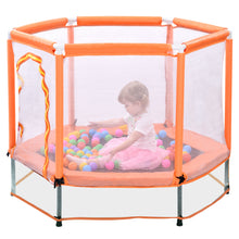 Load image into Gallery viewer, 55'' Toddlers Trampoline with Safety Enclosure Net and Balls, Indoor Outdoor Mini Trampoline for Kids
