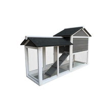 Load image into Gallery viewer, Removable Tray Ramp wooden outdoor rabbit hutch with running cage