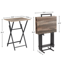 Load image into Gallery viewer, No Assembly Required TV Trays for Eating Set of 4 with Stand,Folding Snack Tray Table Set,Folding TV Dining Tables for Small Space