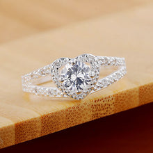 Load image into Gallery viewer, Fashion 925 Sterling Silver Wedding Rhinestone Crystal Heart Ring Jewelry